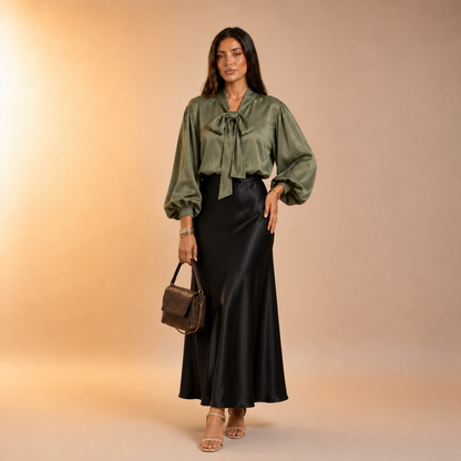 Nisma Satin Strik Blouse