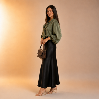 Nisma Satin Strik Blouse