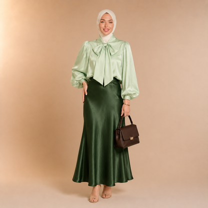 Nisma Satin Strik Blouse