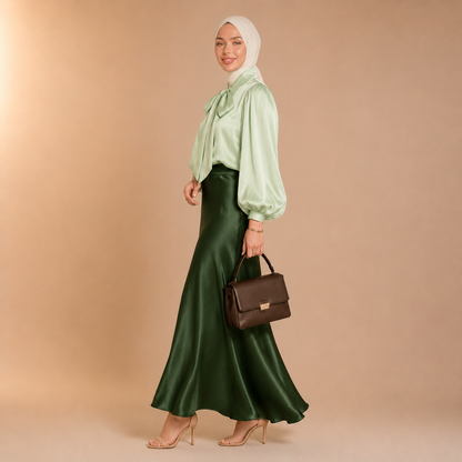 Nisma Satin Strik Blouse