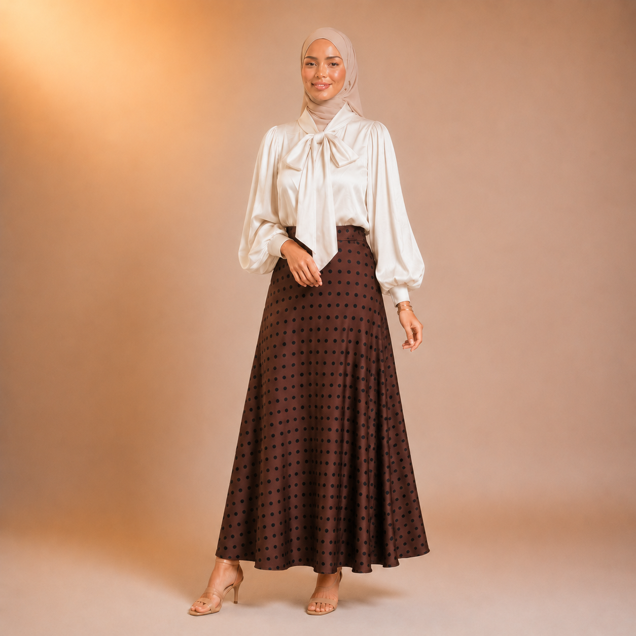 Maysa Polka Satin Skirt