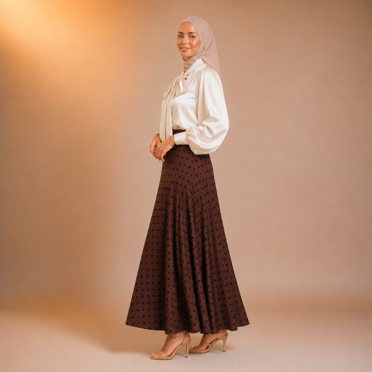 Maysa Polka Satin Skirt