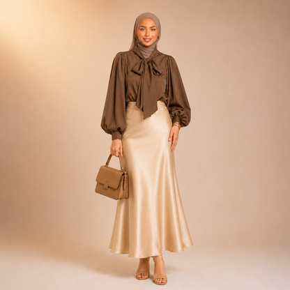 Nisma Satin Strik Blouse