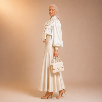 Nisma Satin Strik Blouse