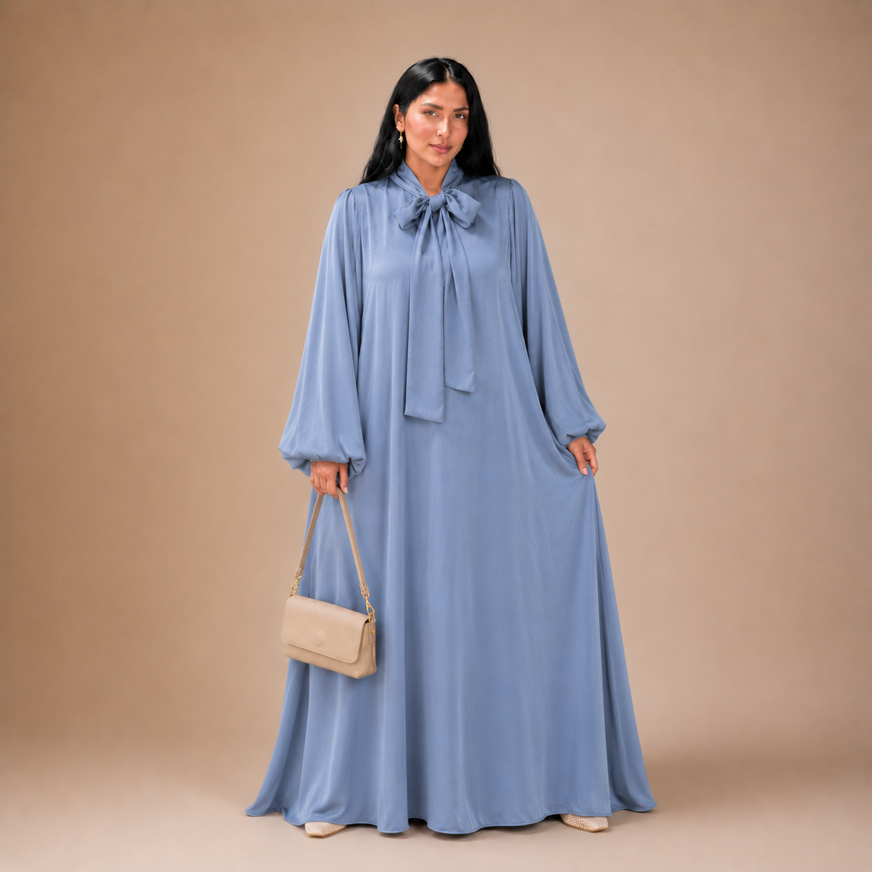 Raniya Luchtige Dress met Strik (Plus Size)