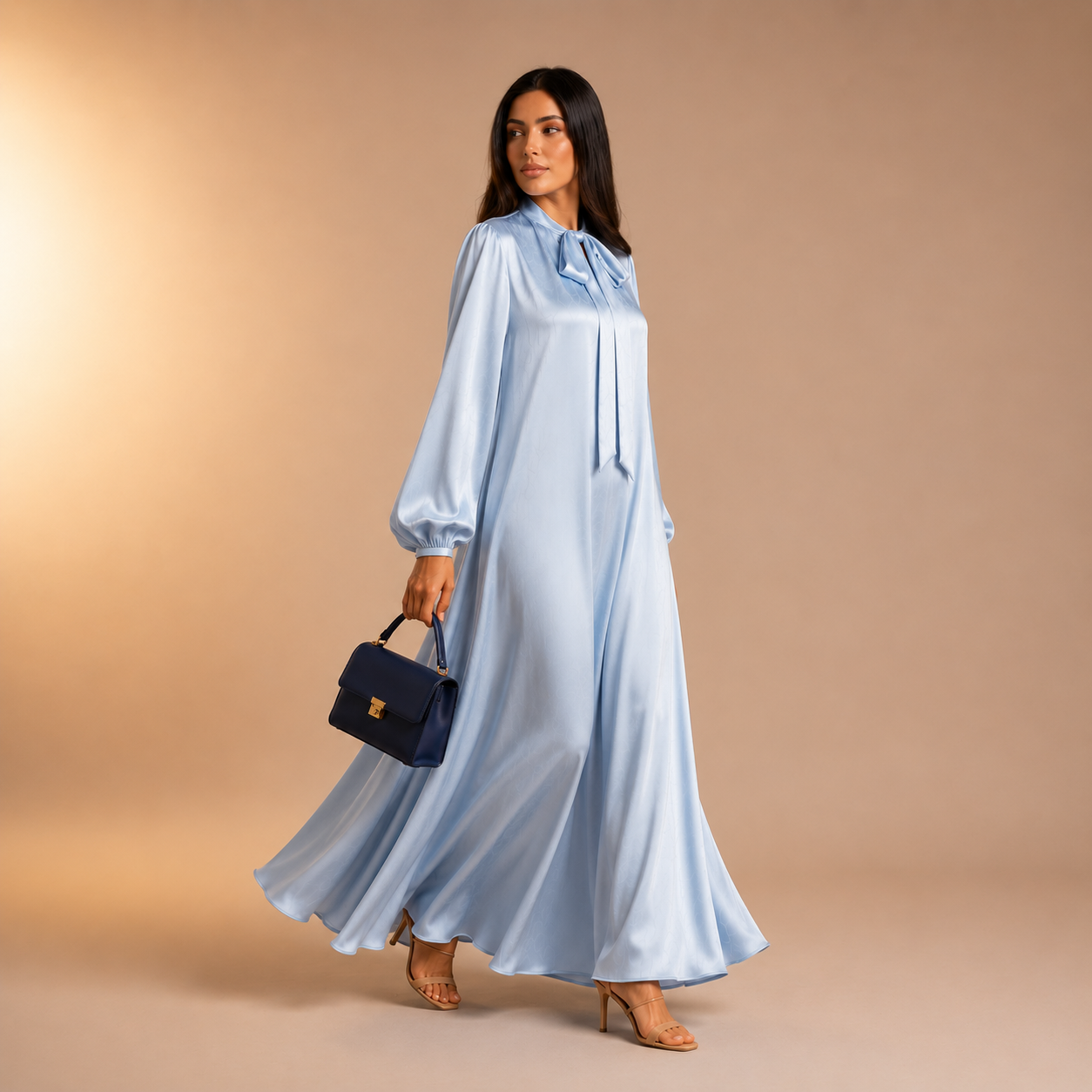 Raniya Satin Dress met strik
