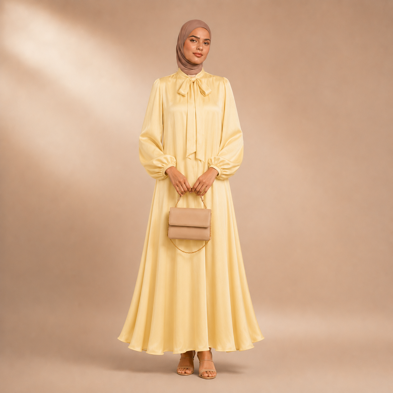 Raniya Satin Dress met strik