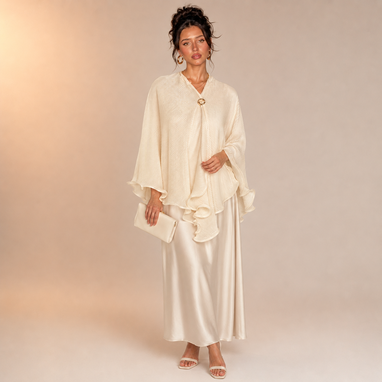 Raneem Ribbed Contour Poncho