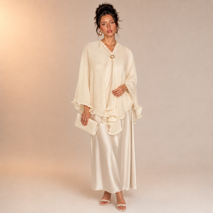 Raneem Ribbed Contour Poncho