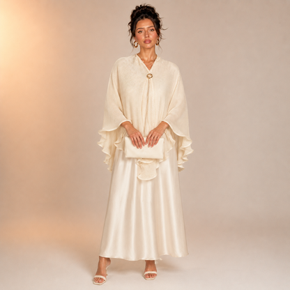 Raneem Ribbed Contour Poncho