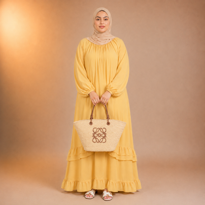 Sahar Soft Cascade Dress (Plus Size)