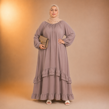 Sahar Soft Cascade Dress (Plus Size)