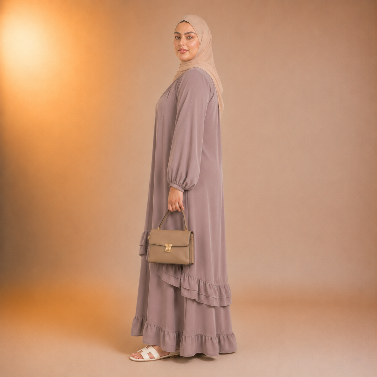 Sahar Soft Cascade Dress (Plus Size)