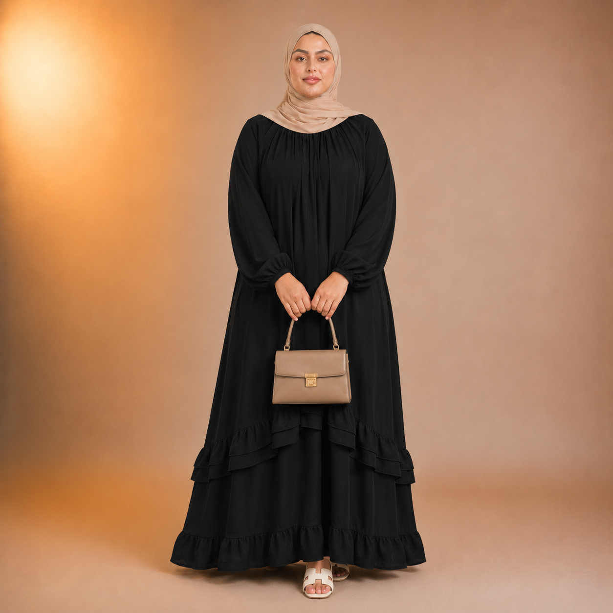Sahar Soft Cascade Dress (Plus Size)