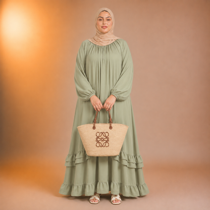Sahar Soft Cascade Dress (Plus Size)