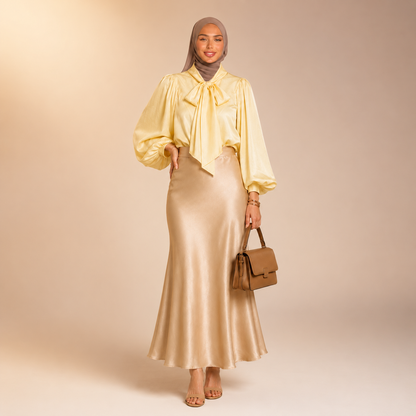 Nisma Satin Strik Blouse