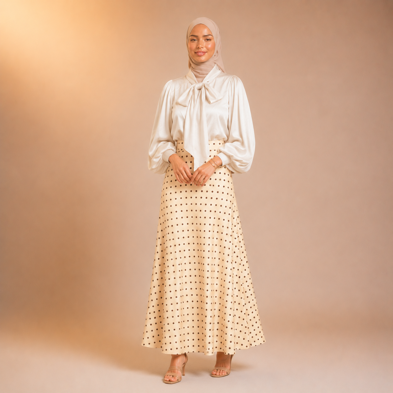 Maysa Polka Satin Skirt