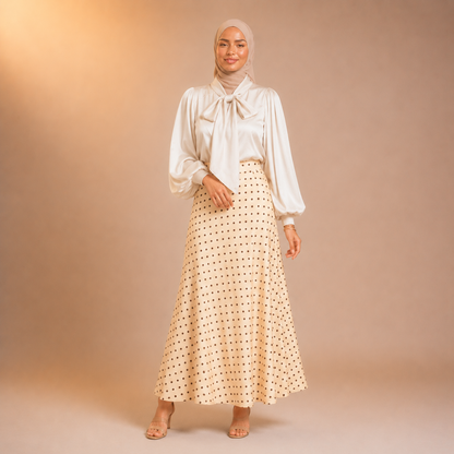 Maysa Polka Satin Skirt