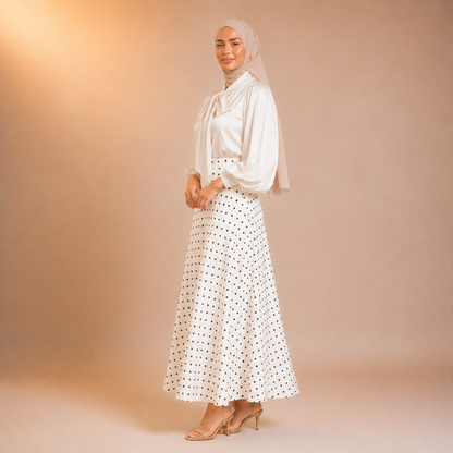 Maysa Polka Satin Skirt