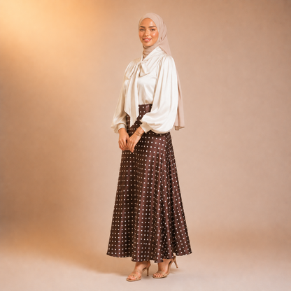 Maysa Polka Satin Skirt