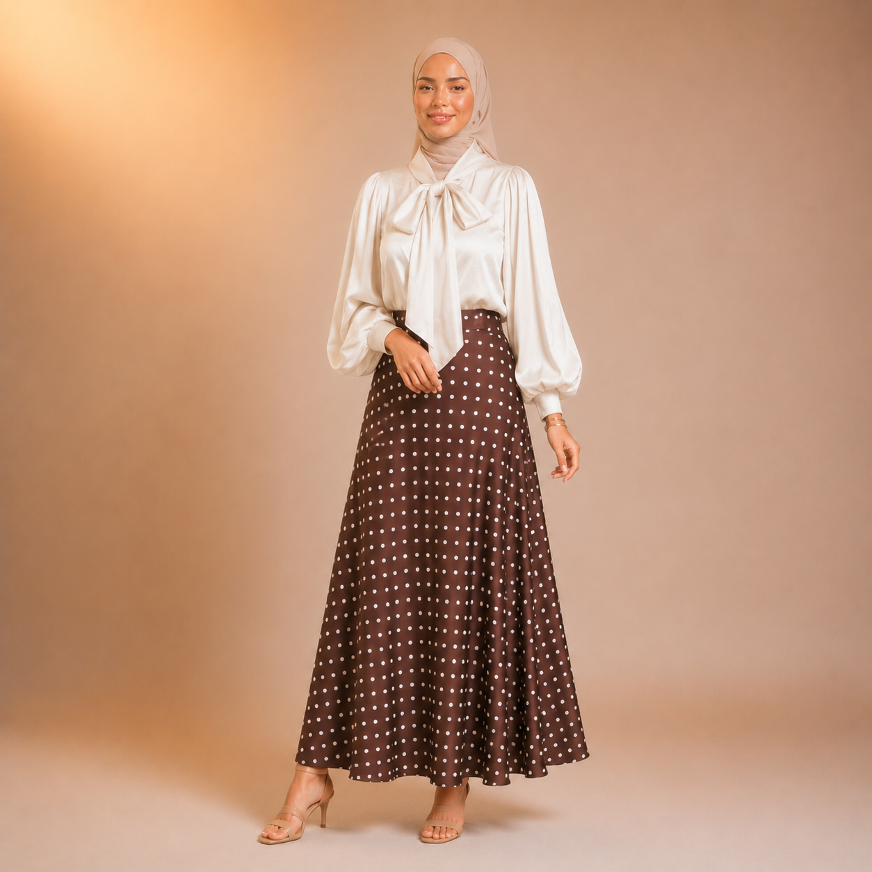 Maysa Polka Satin Skirt