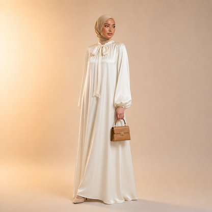 Raniya Satin Dress met strik