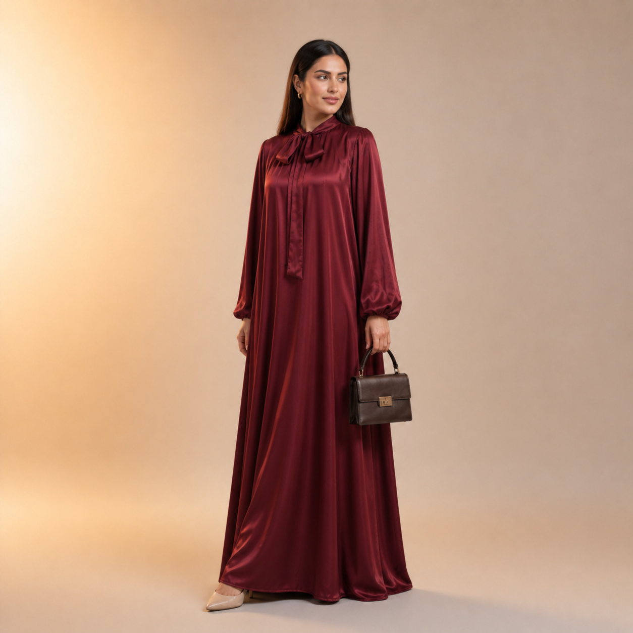 Raniya Satin Dress met strik