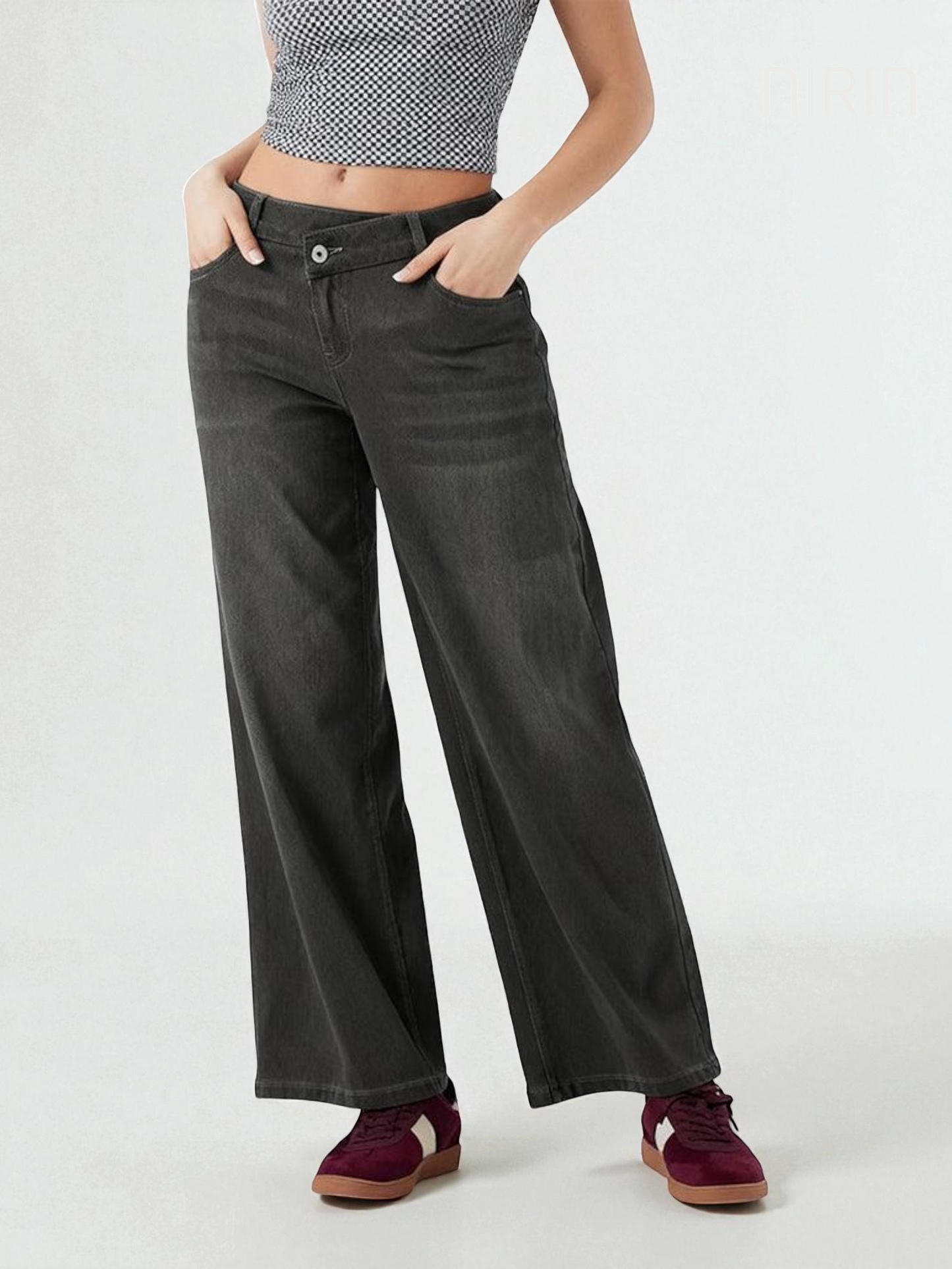 ILA Wide Leg Washed Casual Jeans