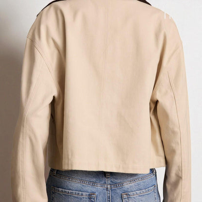 YANA Light Khaki Cropped Jas