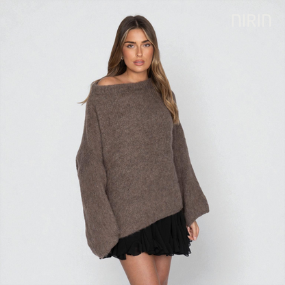 Off-Shoulder Knit Pullover