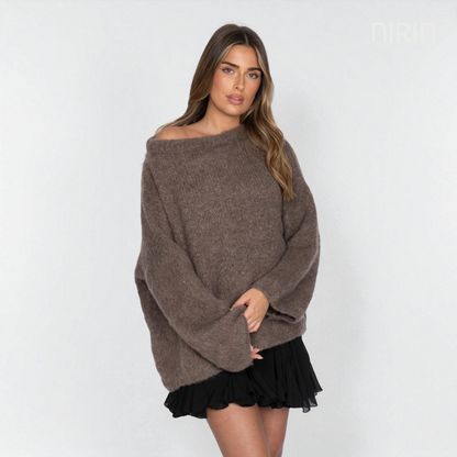 Off-Shoulder Knit Pullover