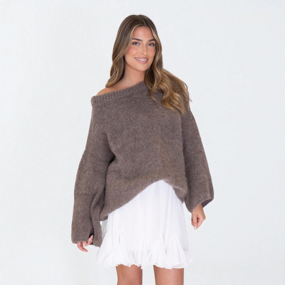 Off-Shoulder Knit Pullover
