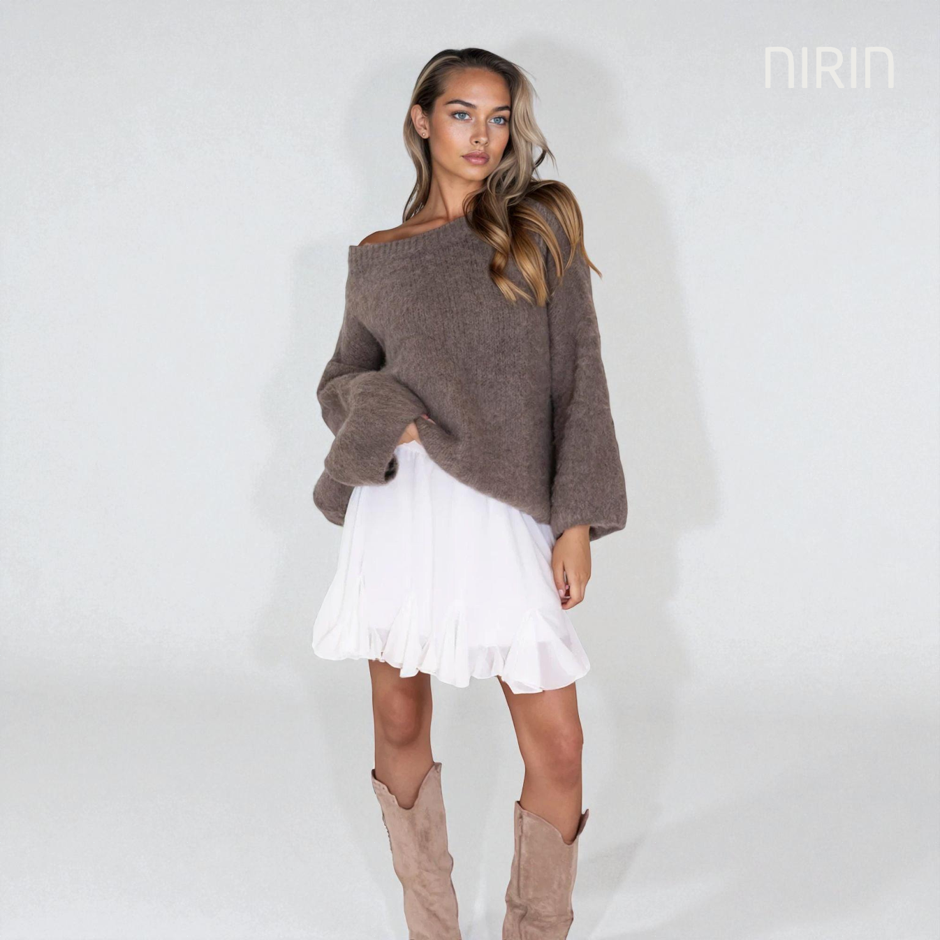 Off-Shoulder Knit Pullover