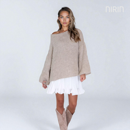 Off-Shoulder Knit Pullover