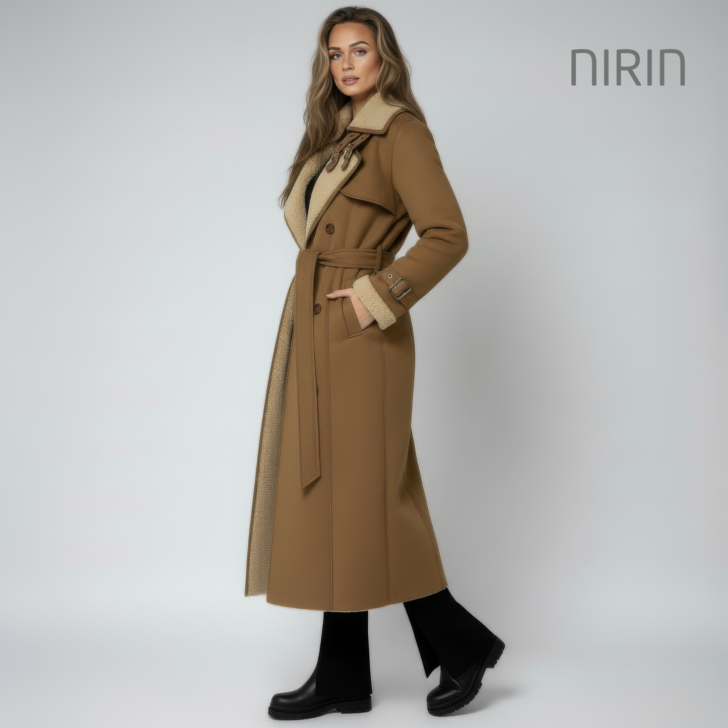 Miss Suède Lange Mantel