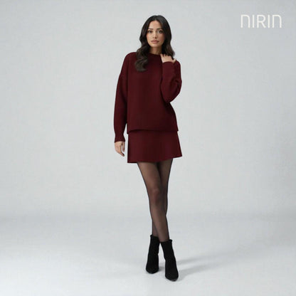 Elegante Knit Pullover & Rok Set