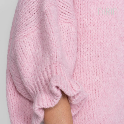 Oversized tulpen-cardigan met strikjes