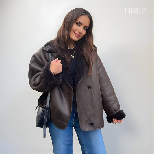 Oversized Leren Look Winterjas