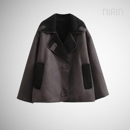 Oversized Leren Look Winterjas