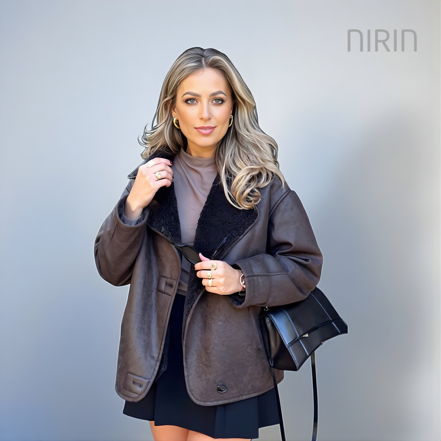 Oversized Leren Look Winterjas