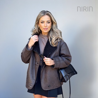 Oversized Leren Look Winterjas