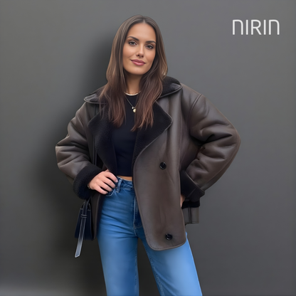 Oversized Leren Look Winterjas