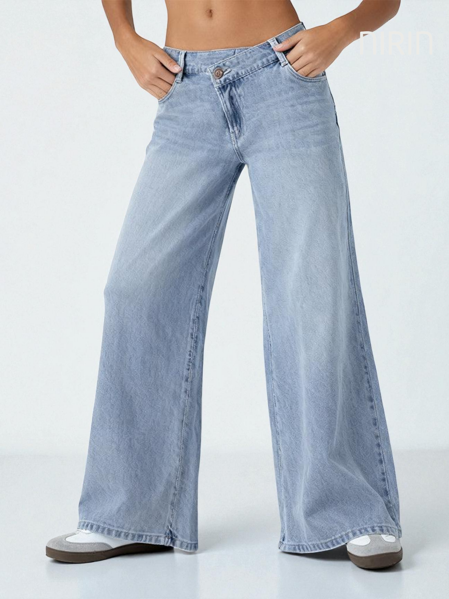 ILA Wide Leg Washed Casual Jeans