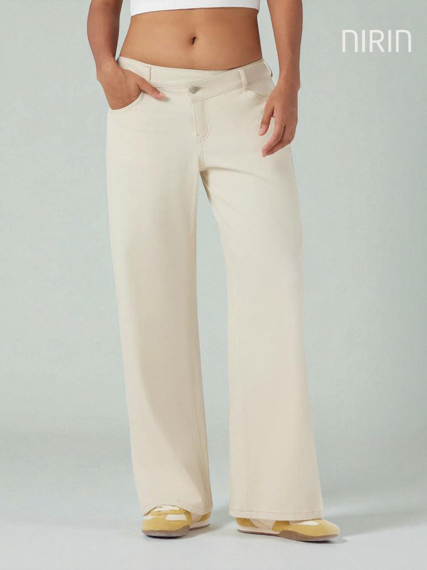 ILA Wide Leg Washed Casual Jeans