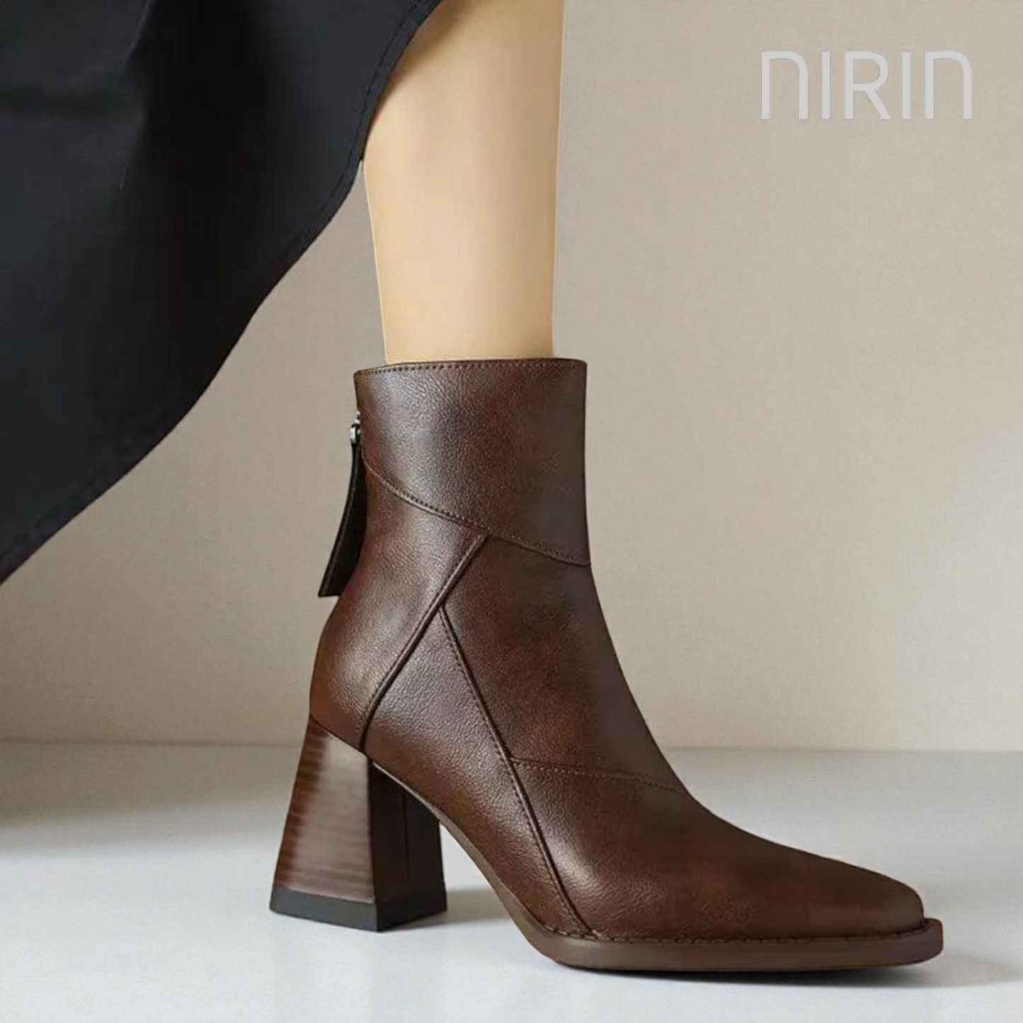 Leren Block Heel Laarzen