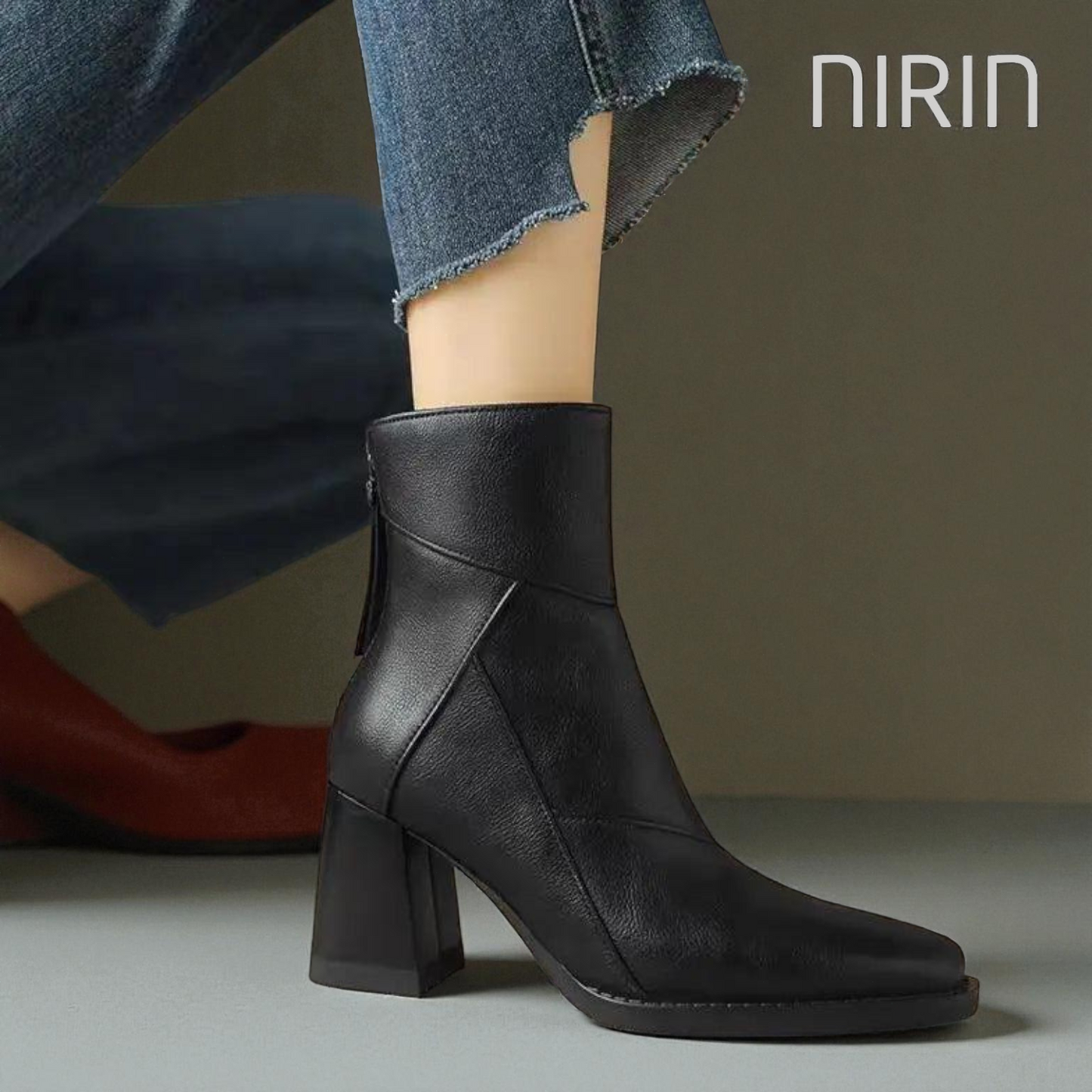 Leren Block Heel Laarzen