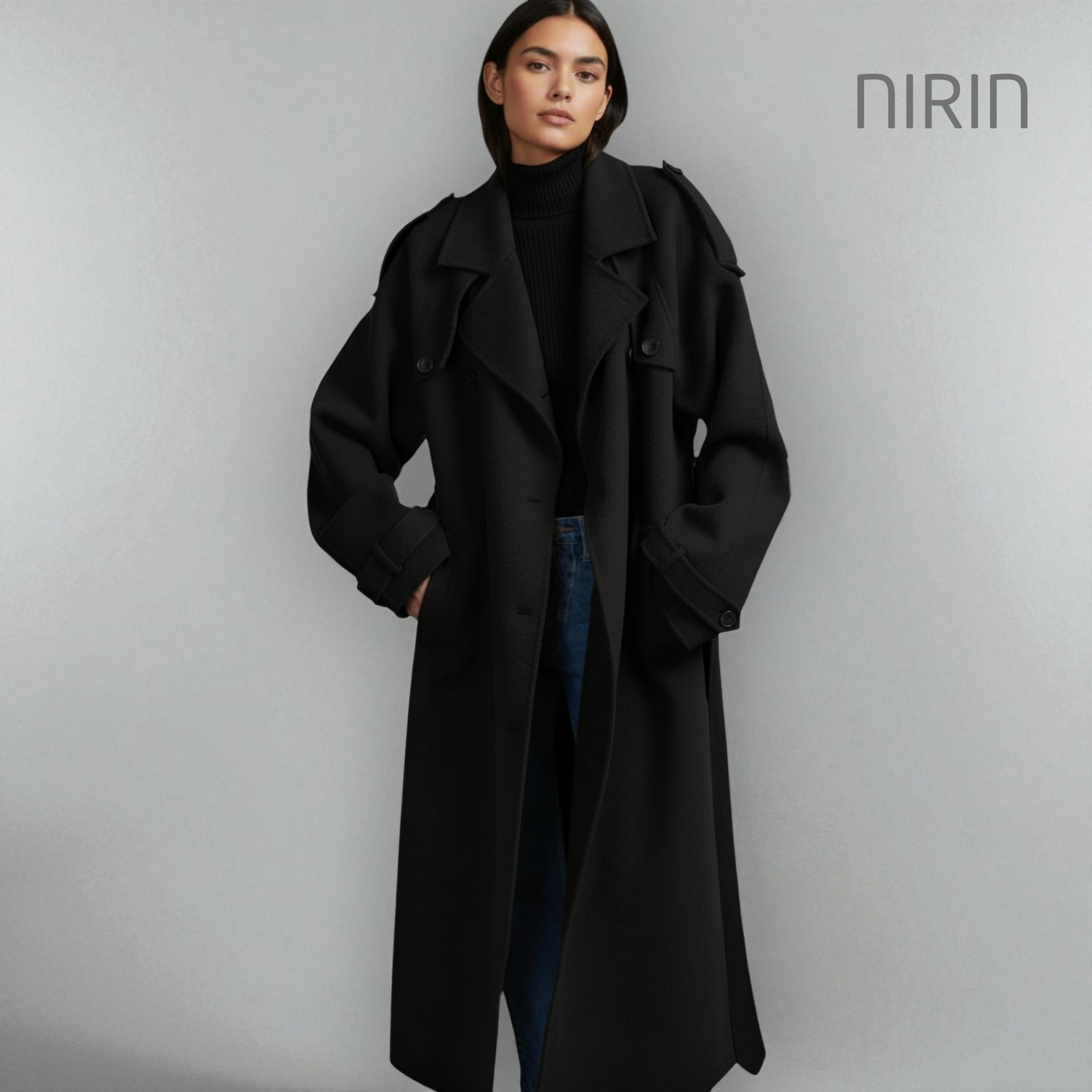 Oversized Manteljas Met Riem