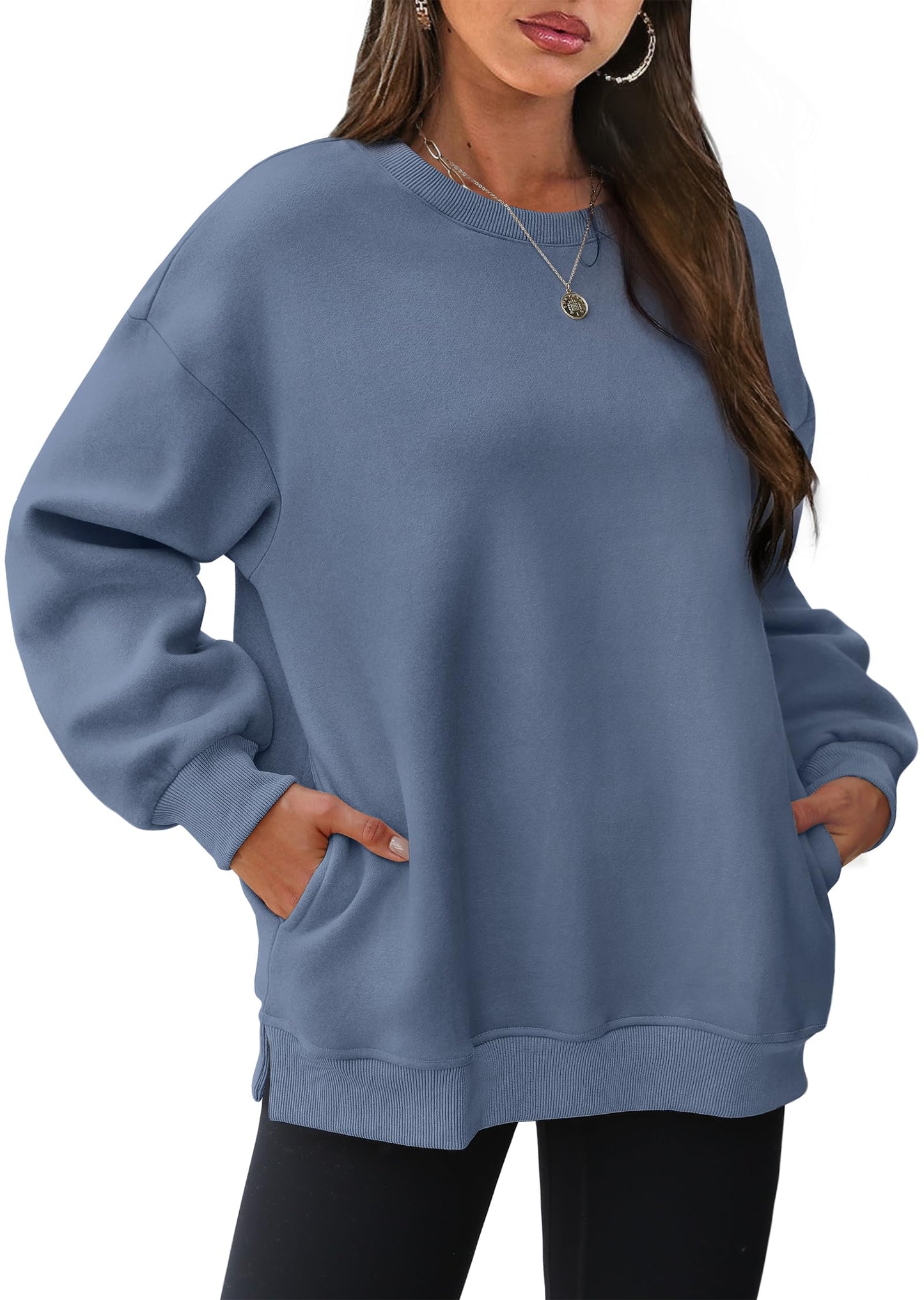 Oversized Crewneck Sweatshirts Met Zakken