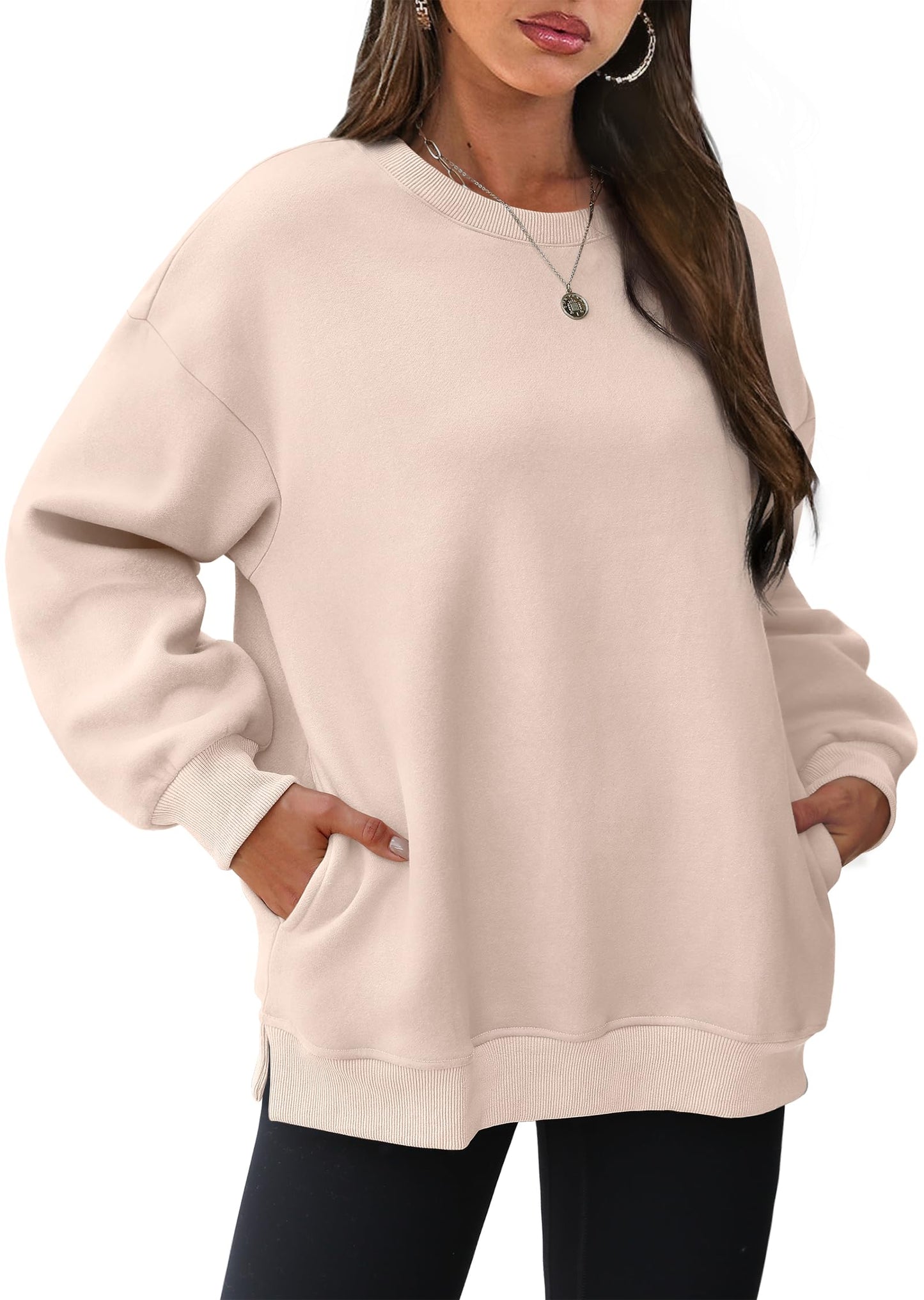 Oversized Crewneck Sweatshirts Met Zakken