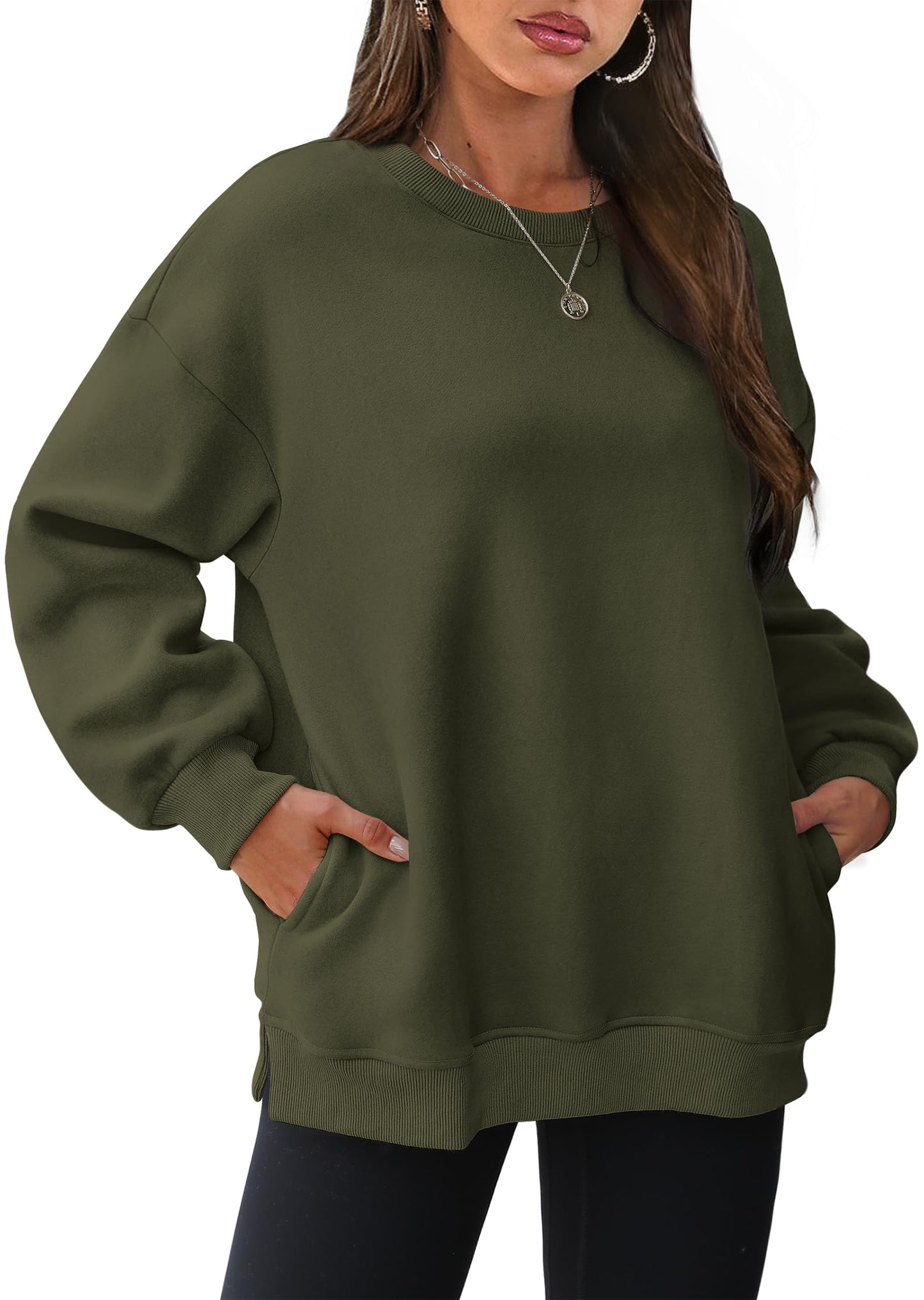 Oversized Crewneck Sweatshirts Met Zakken